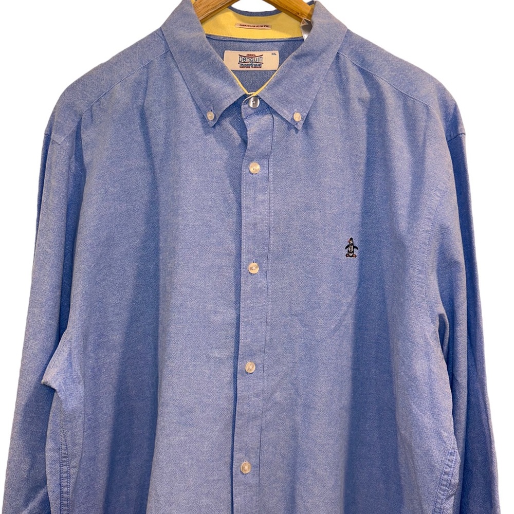 Original Penguin Chambray Blue Casual Button Down Shirt Men’s XXL